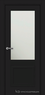 Дверь Краснодеревщик 75 2.1 (со стеклом) с фурнитурой, Эмаль черная MDF