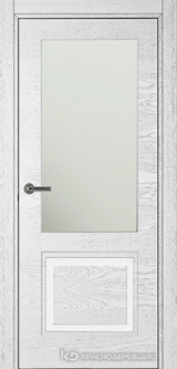 Дверь Краснодеревщик 77 2.1 (со стеклом) с фурнитурой, Эмаль белая натуральный шпон