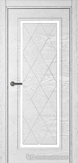 Дверь Краснодеревщик 77 5 с фурнитурой, Эмаль белая натуральный шпон